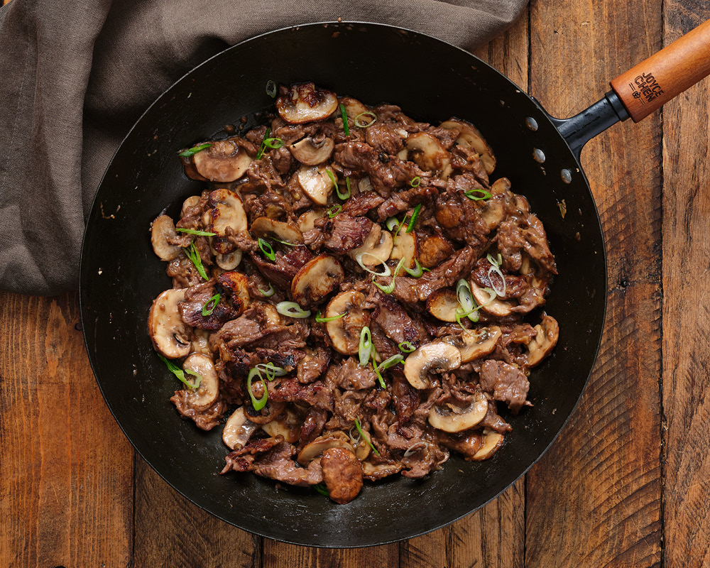 Joyce Chen wok with soy-ginger beef with mushrooms
