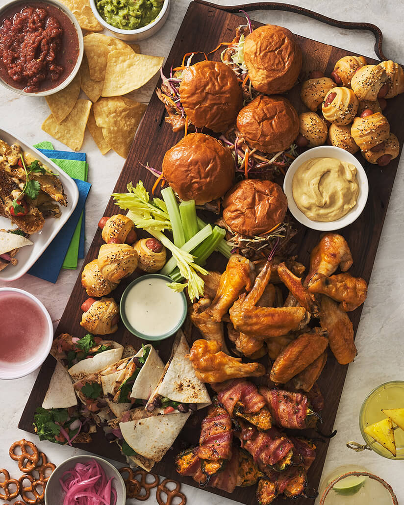 Tray of sliders and burgers 