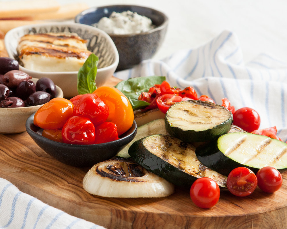 Grilled vegetable grazing platter
