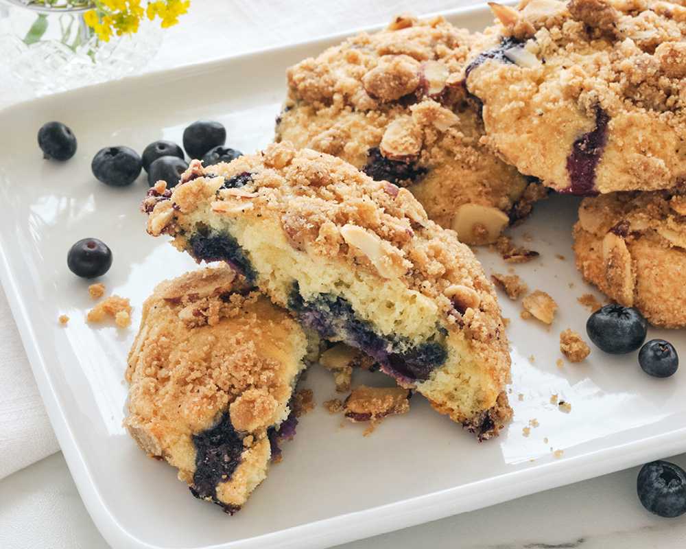 Blueberry Almond Streusel Muffin Tops