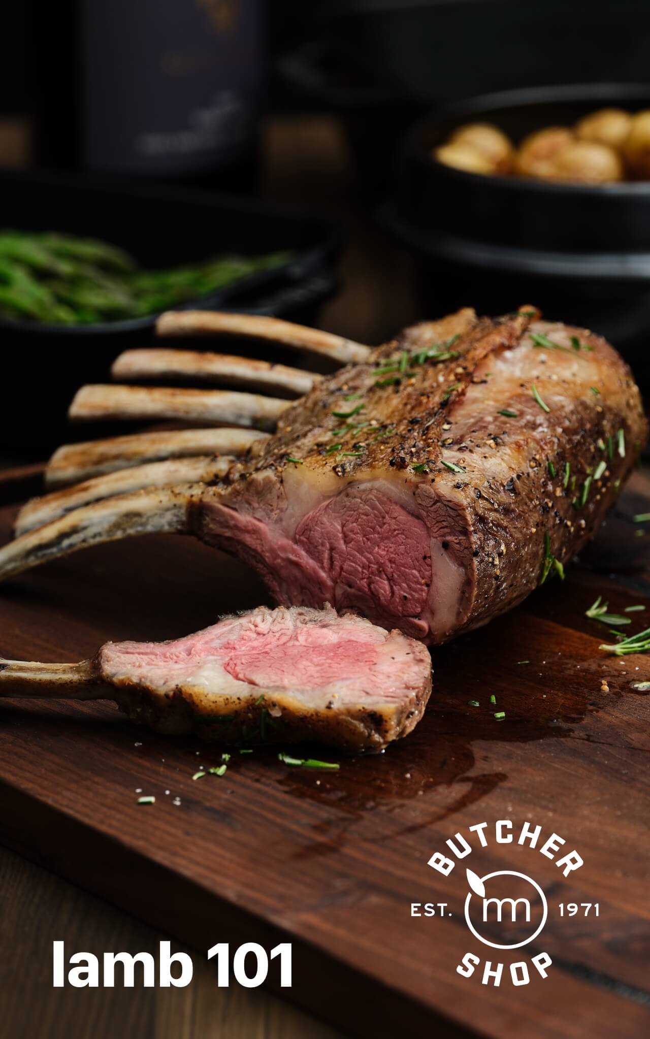 Lamb 101 Roasted Lamb on Cutting Board