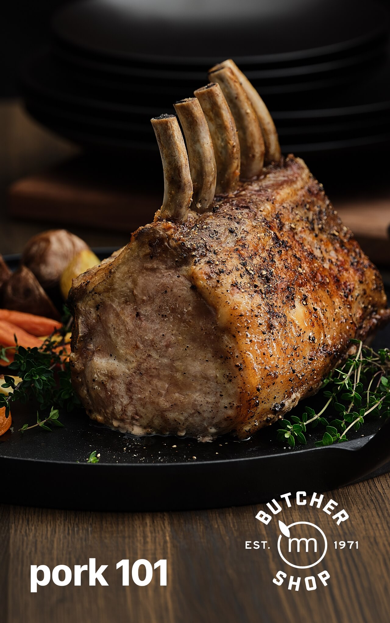 Pork 101 Roasted Lamb on Cutting Board
