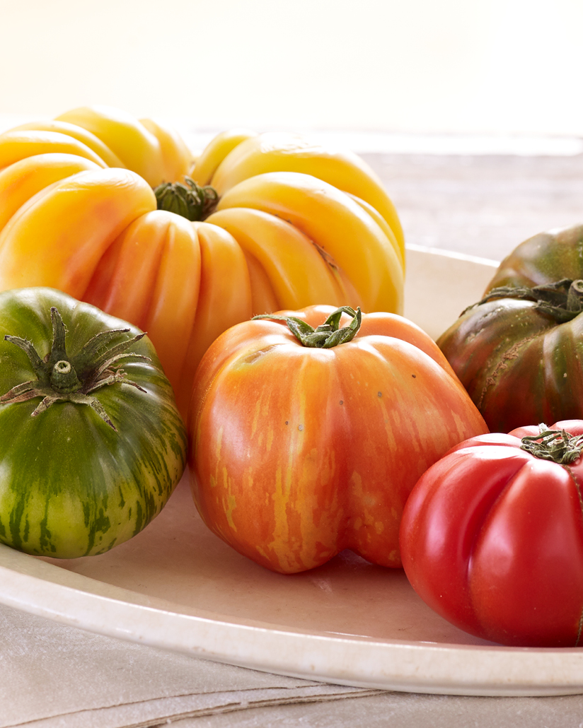 variety of heirloom tomatoes