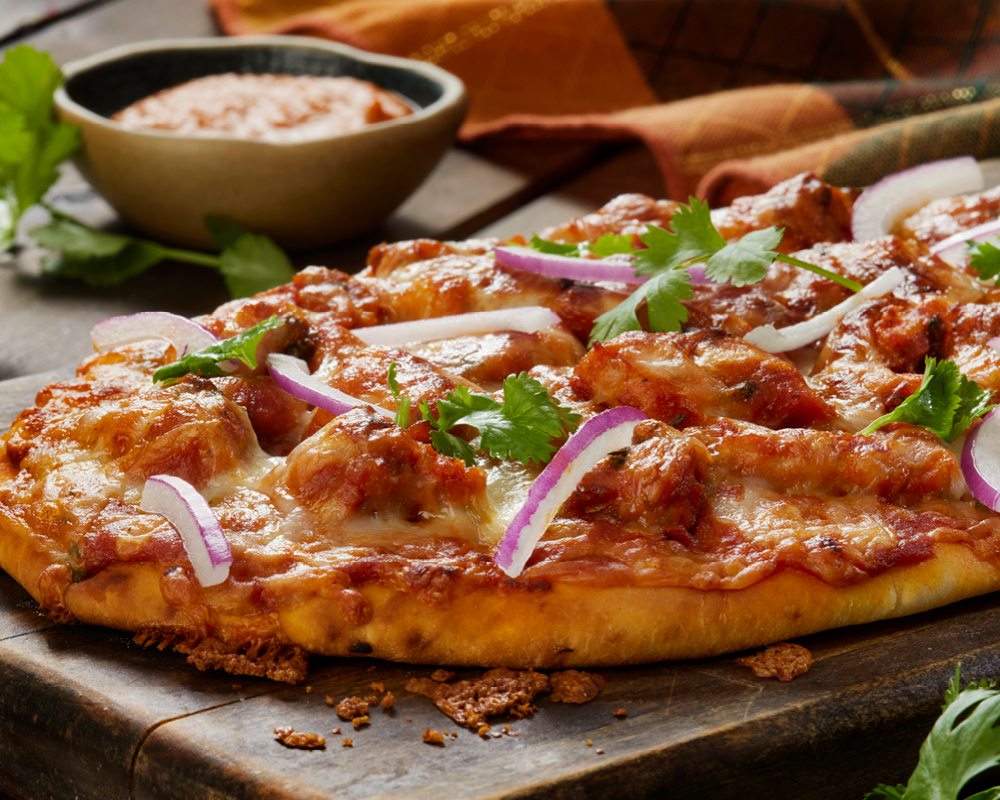 BBQ flatbread chicken pizza