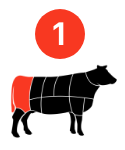 number 1 beef round cut icon