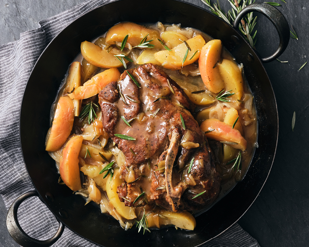 Apple cider braised pork roast